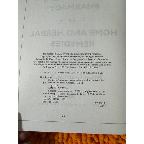 The People's Pharmacy Guide to Home and Herbal Remedies Hardcover  1999 - Picture 4 of 4